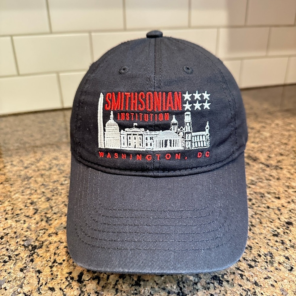 Smithsonian Baseball Cap Dad Hat Adjustable OSFM Charcoal Gray DC Skyline